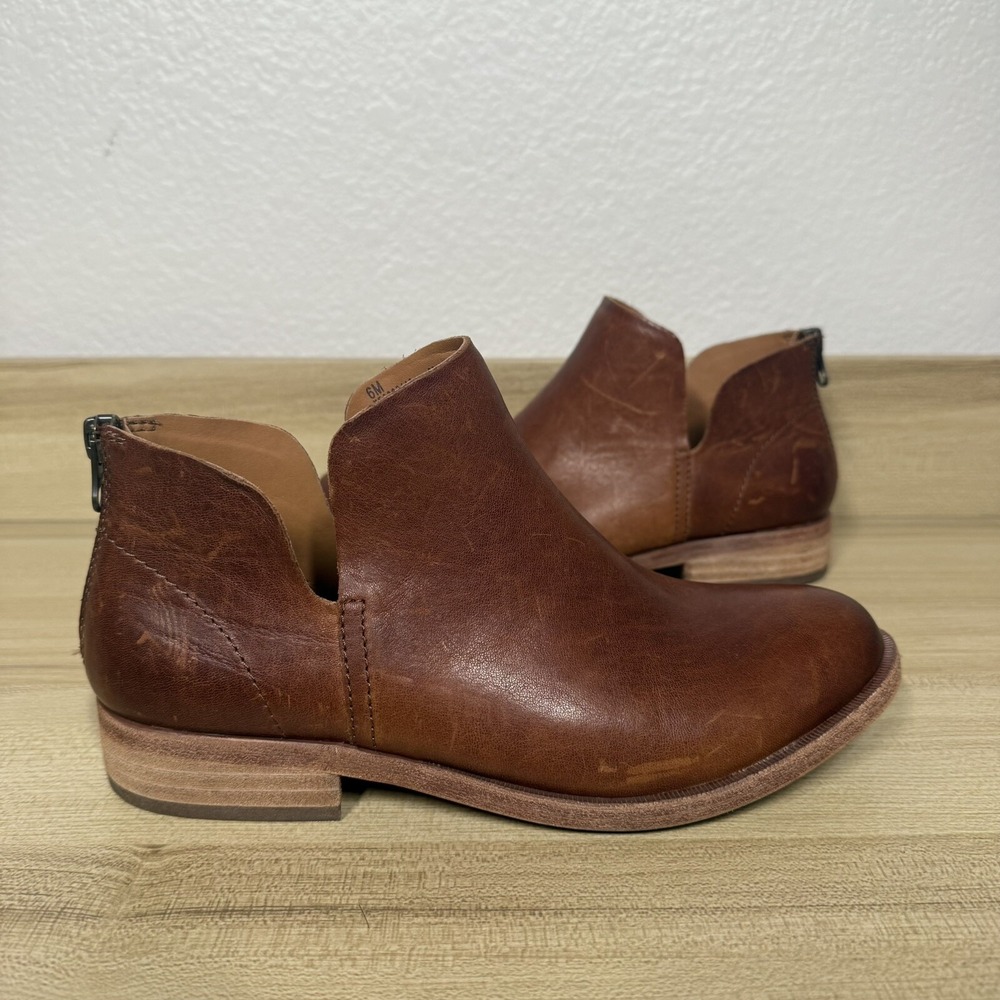 Kork-Ease Renny Boots Women's 6 Brown Tan Full Grain Leather Chelsea Slip-on‎